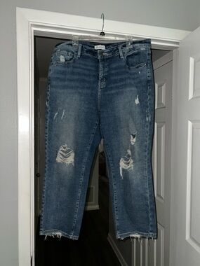 Lane Bryant Distressed Blue Boyfriend Jeans